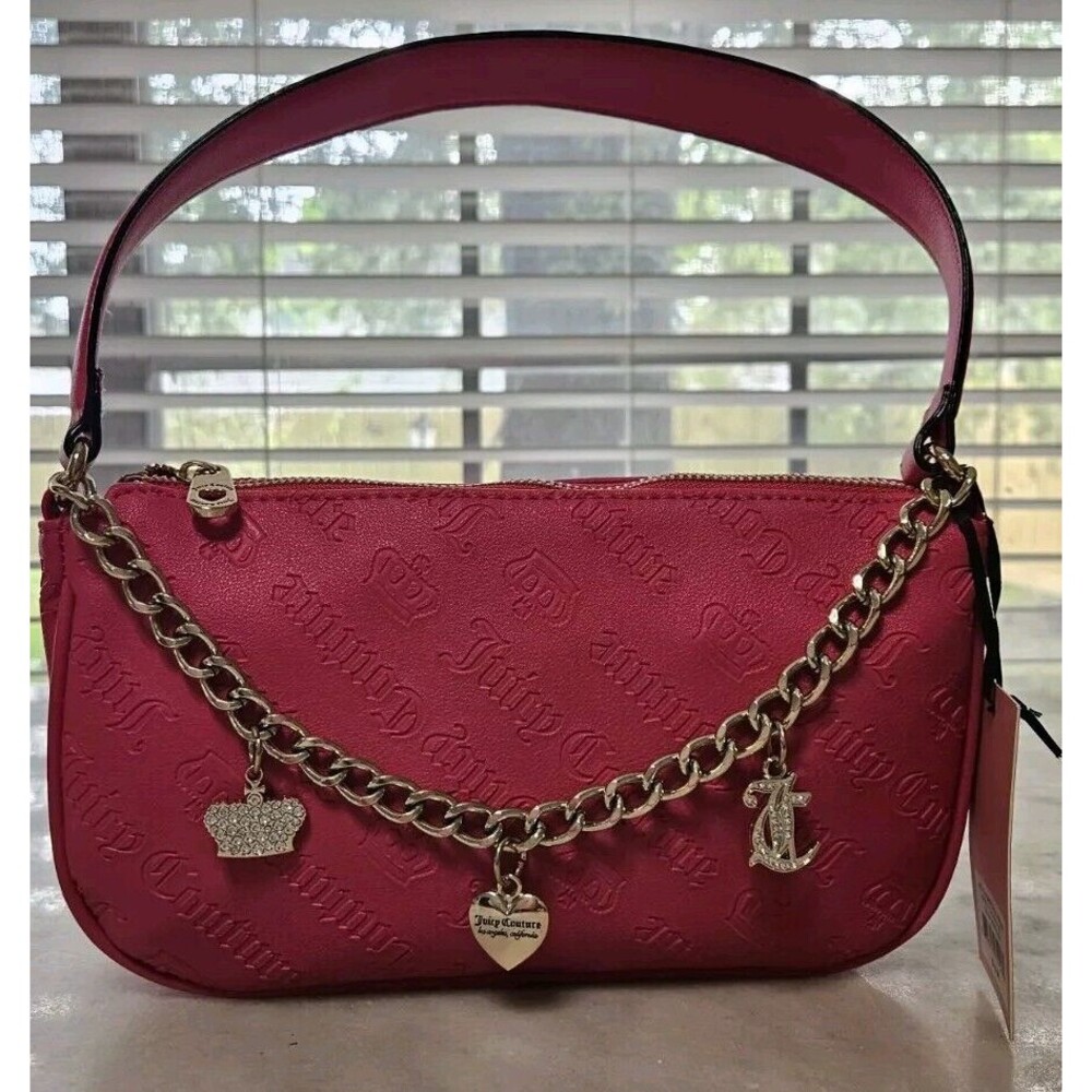 New Juicy Couture Y2K Style Not Your Babe Shoulder Bag Pink Flash NWT